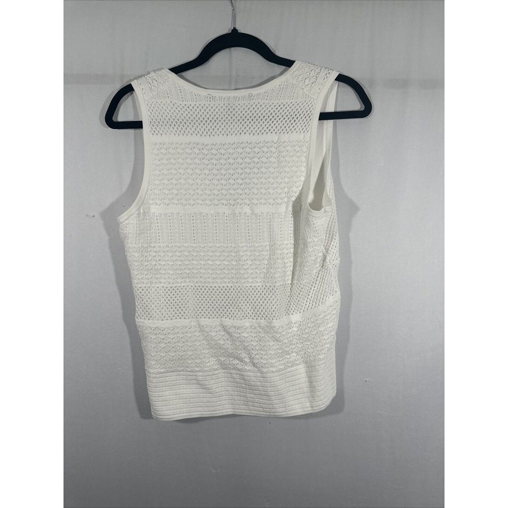 NWT $79 White House Black Market [ L ]‎ Pointelle V Neck Tank White #6330 - Picture 4 of 11